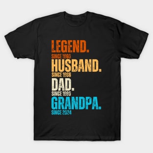 Legend Since 1960 Husband Since 1986 Dad Since 1990 Grandpa Since 2024 - Great Gift Ideas for Legendary Dads and Grandpas for Father's Day 2024 T-Shirt